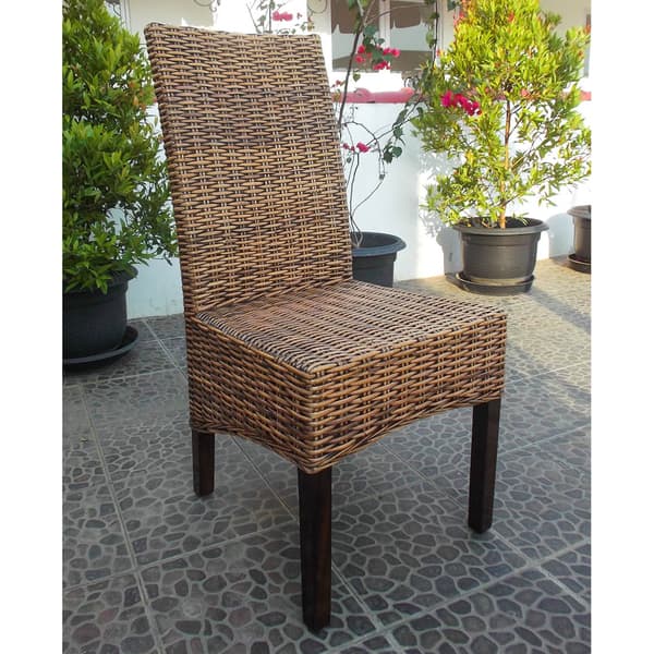 Java Woven Rattan Mahogany Dining Chair On Sale Bed Bath