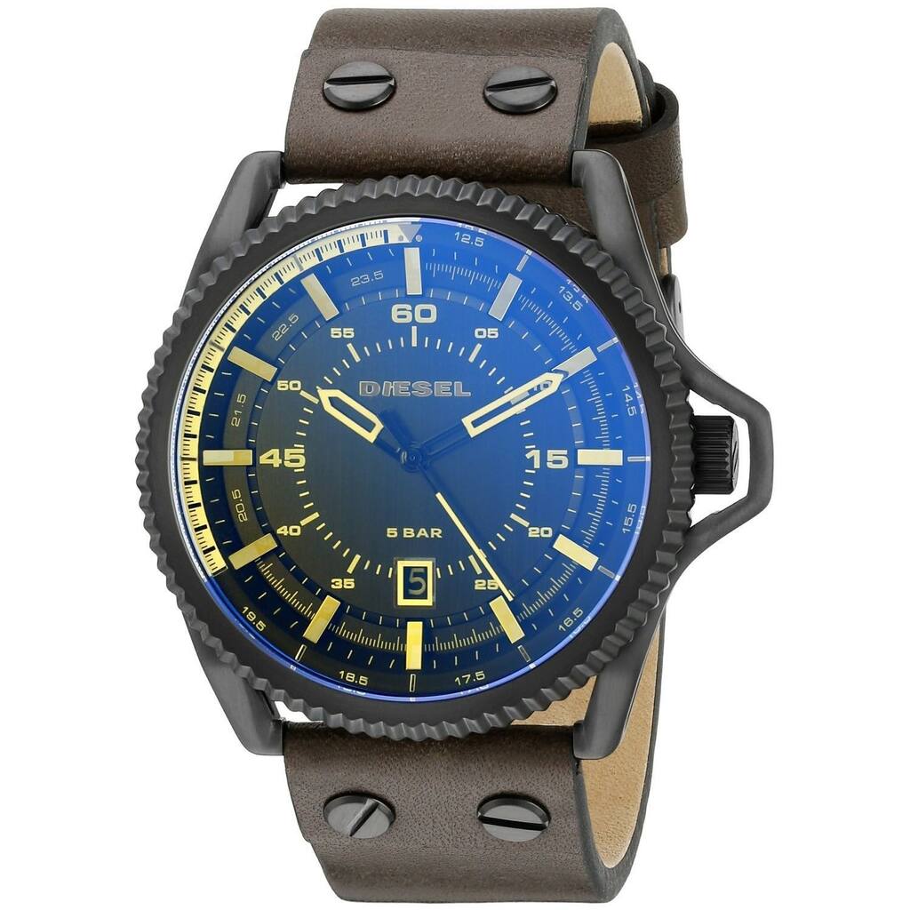 Diesel Men's DZ1718 'Rollcage' Brown Leather Watch