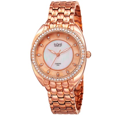 Burgi Women's Quartz Diamond Crystal Bracelet Watch