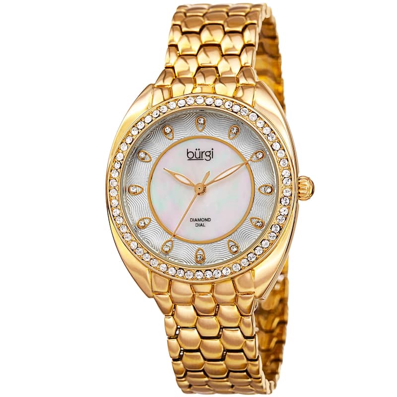Burgi Women's Quartz Diamond Crystal Bracelet Watch