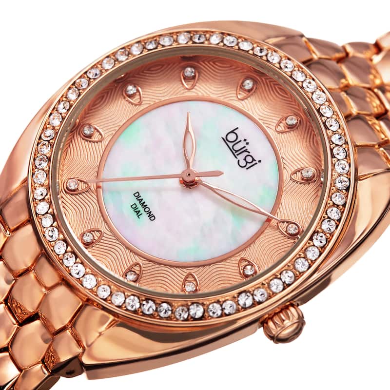 Burgi Women's Quartz Diamond Crystal Bracelet Watch
