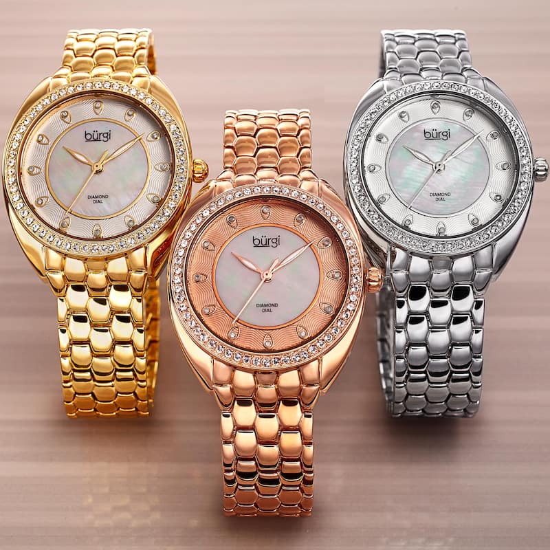 Burgi Women's Quartz Diamond Crystal Bracelet Watch