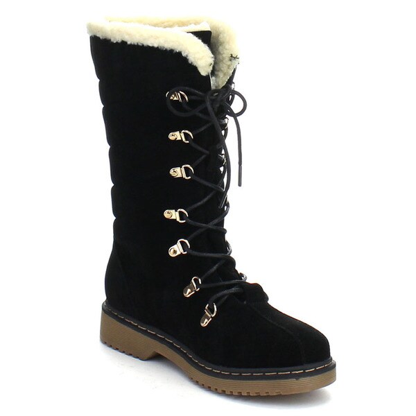 mid calf chunky boot