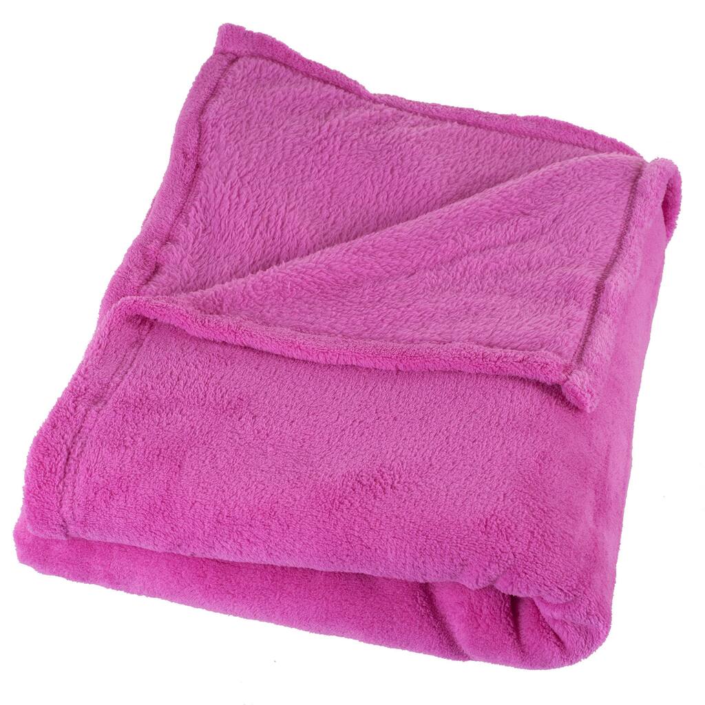 Windsor Home Soft Velvet Fleece Pink Throw Blanket