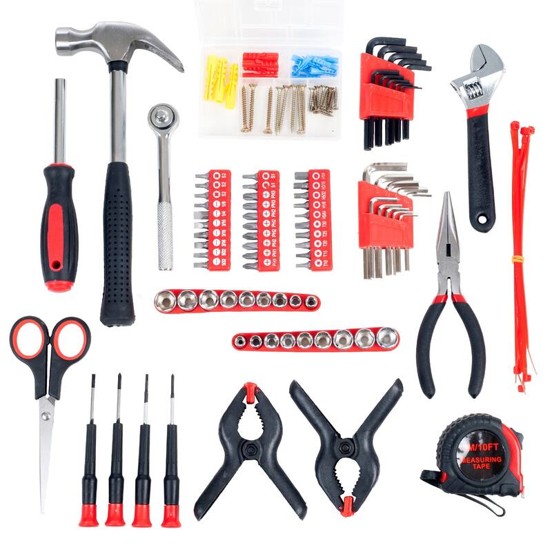 Stalwart 86-Piece Household Hand Tool Set - Kit with Screwdrivers, Pliers, Wrenches, and More - Includes Roll-Up Bag