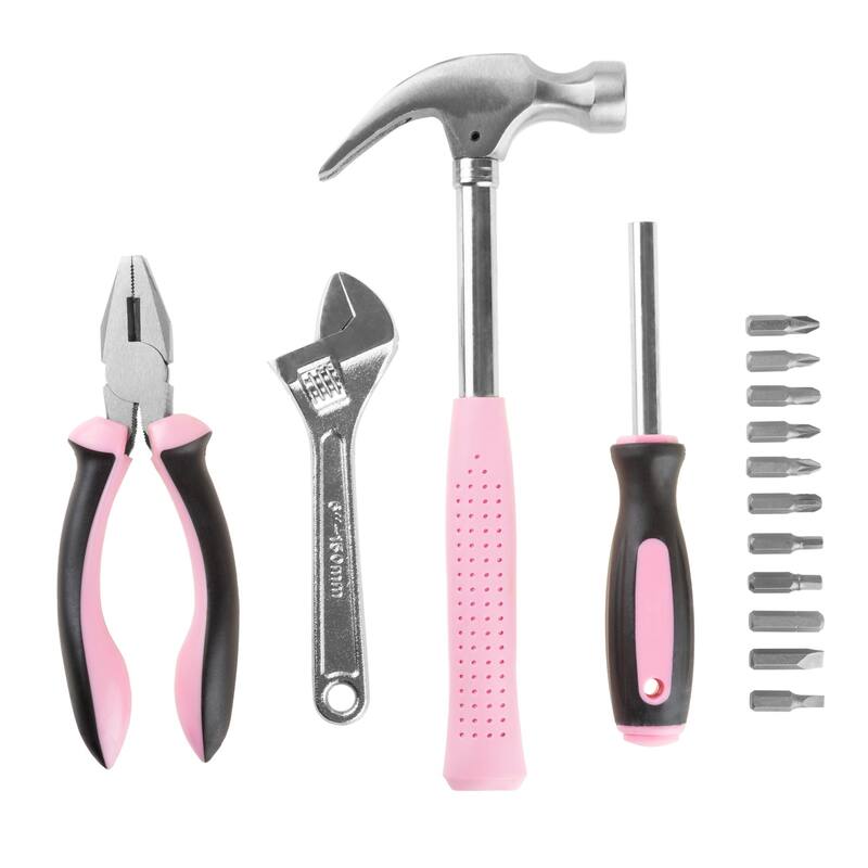15-Piece Tool Set - Household Tool Kit with Hammer, Multi-Bit Screwdriver Set, Pliers, Wrench- Tools and Equipment by Stalwart