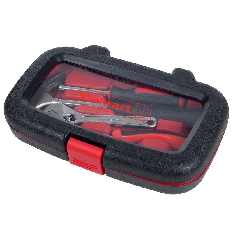 15-Piece Tool Set - Household Tool Kit with Hammer, Multi-Bit Screwdriver Set, Pliers, Wrench- Tools and Equipment by Stalwart
