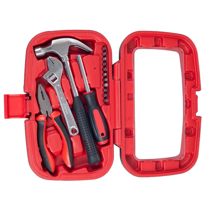 15-Piece Tool Set - Household Tool Kit with Hammer, Multi-Bit Screwdriver Set, Pliers, Wrench- Tools and Equipment by Stalwart