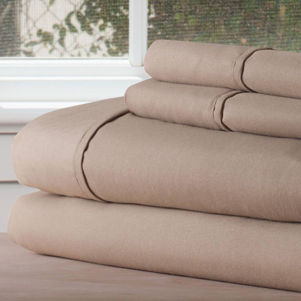 Winsor Home Cotton Blend 1200 Thread Count Taupe Sheet Set (Twin XL)