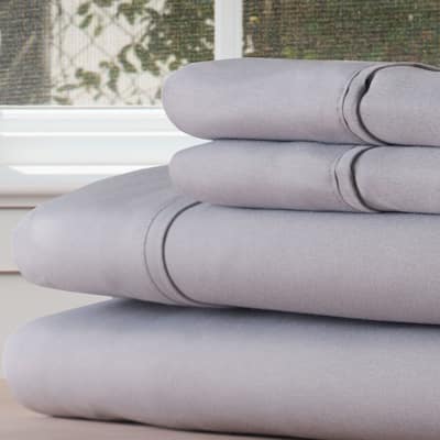 Brushed Microfiber Sheet Set-3 Piece Bed Linens by Windsor Home (Twin XL, Silver Gray)