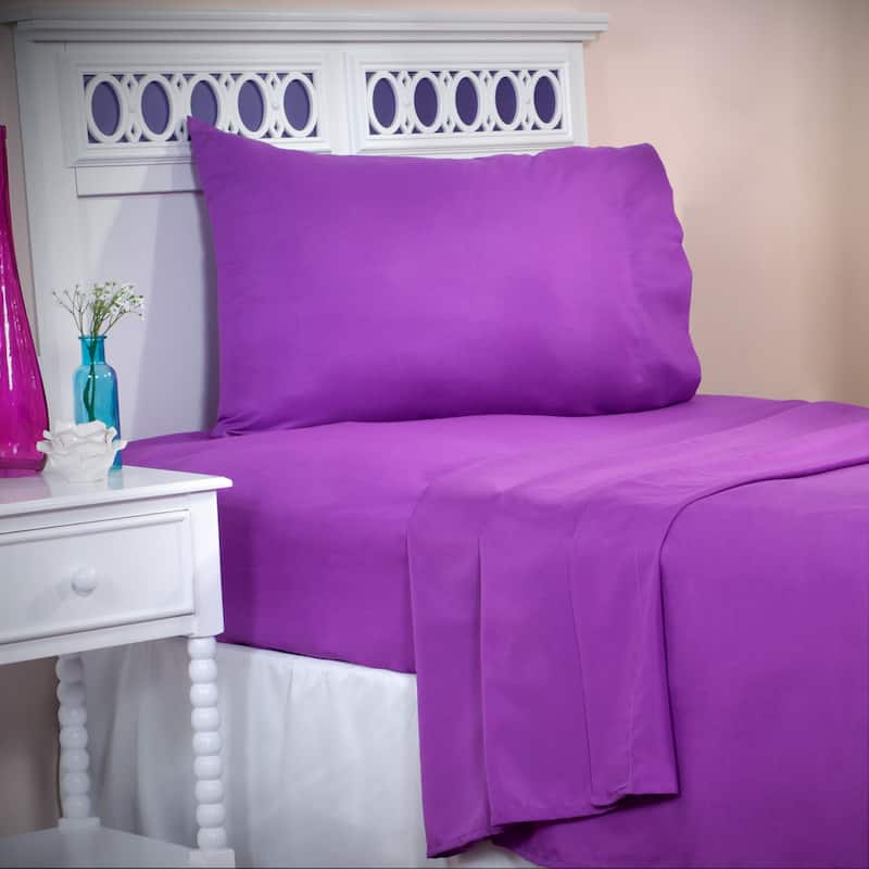 3-Piece Brushed Microfiber Twin Sheet Set by Windsor Home (Purple)
