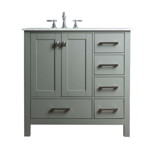 Shop Stufurhome 36 Inch Malibu Grey Single Sink Bathroom Vanity Overstock 10585157