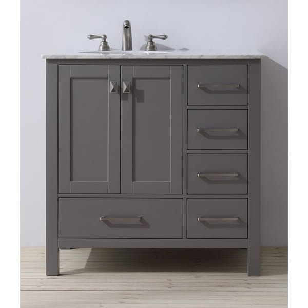 Stufurhome 36 inch Malibu Grey Single Sink Bathroom Vanity ...