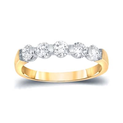 Auriya 3/4ctw Round 5-Stone Diamond Wedding Band 14k Gold