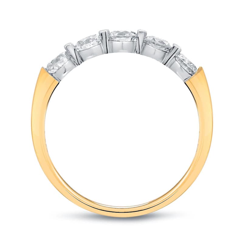 Auriya 3/4ctw Round 5-Stone Diamond Wedding Band 14k Gold