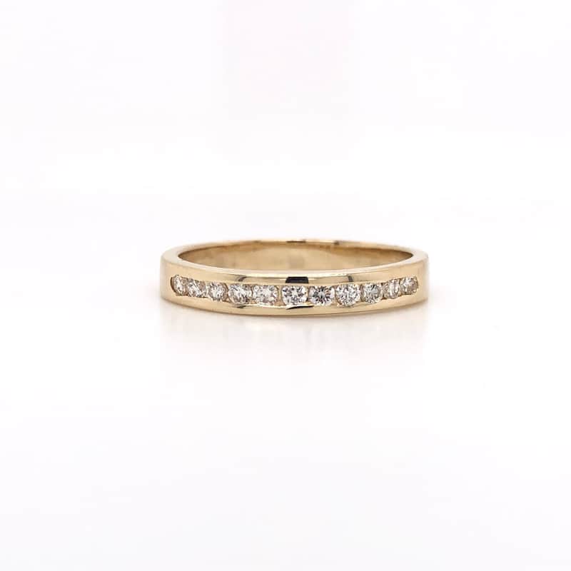 Auriya 14k Gold 1/4ctw Round Diamond Wedding Band