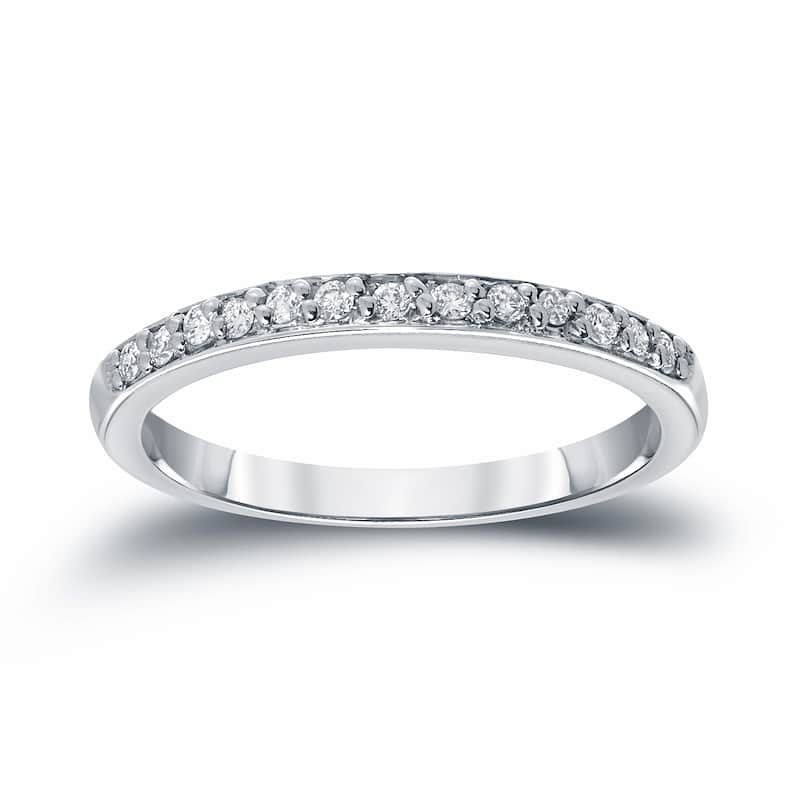 Auriya Round-Cut Diamond Wedding Band 1/6ct TDW 14k Gold - 6 - White