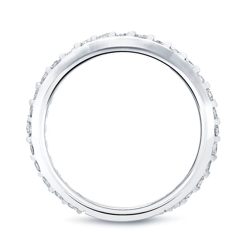 Auriya Round Diamond Wedding Anniversary Band 1/2ctw 14k White Gold