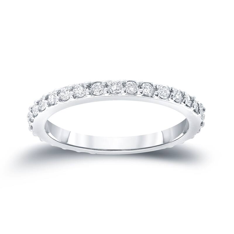 Auriya Round Diamond Wedding Anniversary Band 1/2ctw 14k White Gold - 5