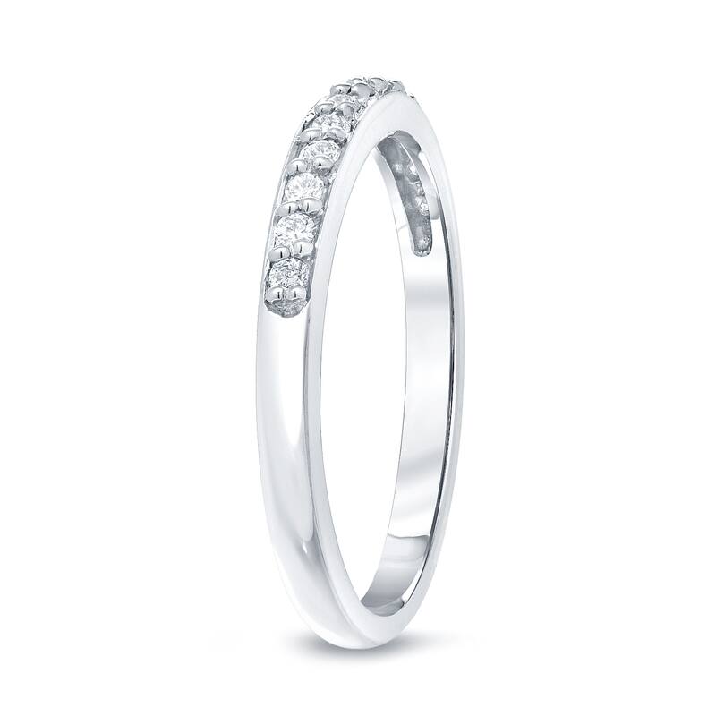 Auriya 14k Gold Round Cut Diamond Wedding Band 1/5ctw