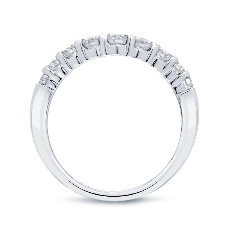 Auriya 14k Gold 3/5ctw Curved Diamond Wedding Band