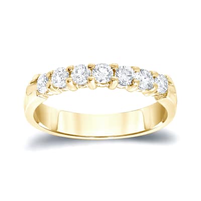 Auriya 14k Gold 1CTW Round Diamond Wedding Band
