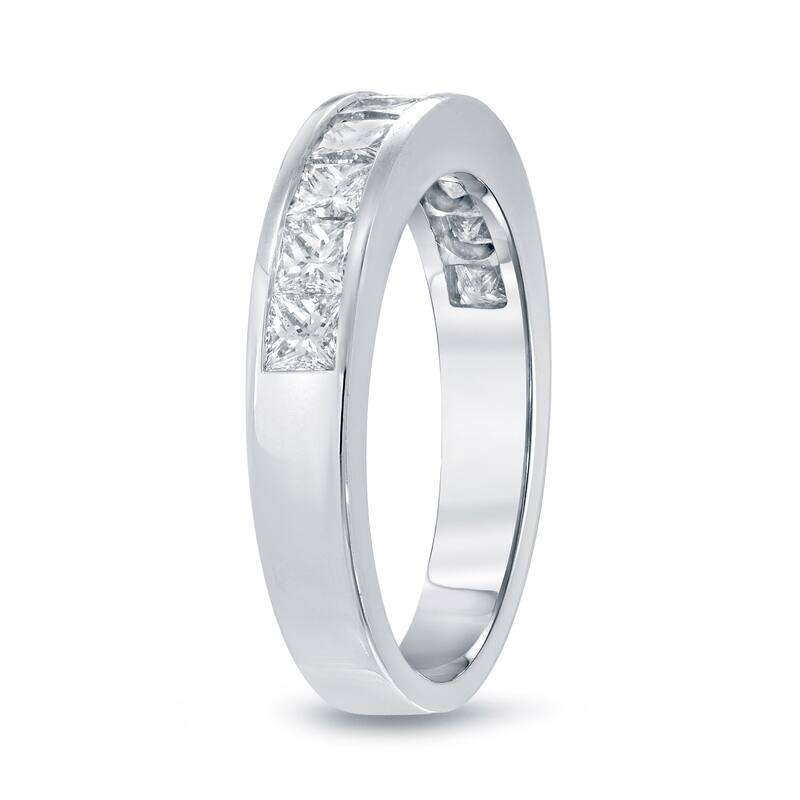 Auriya 14k Gold 1ctw Princess-Cut Channel Diamond Wedding Band