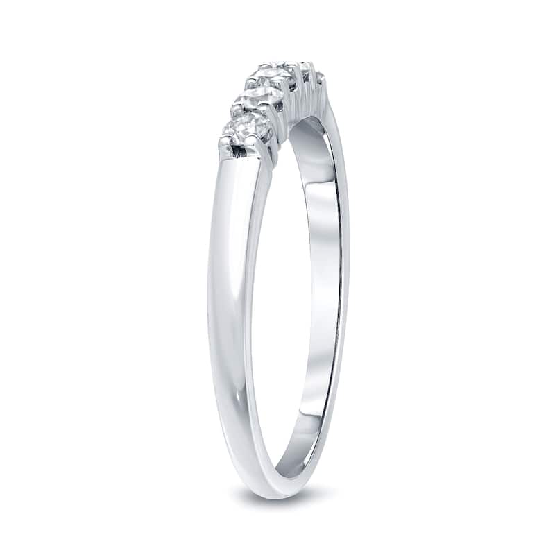 Auriya 14k Gold 1/4ctw 5-Stone Diamond Wedding Band