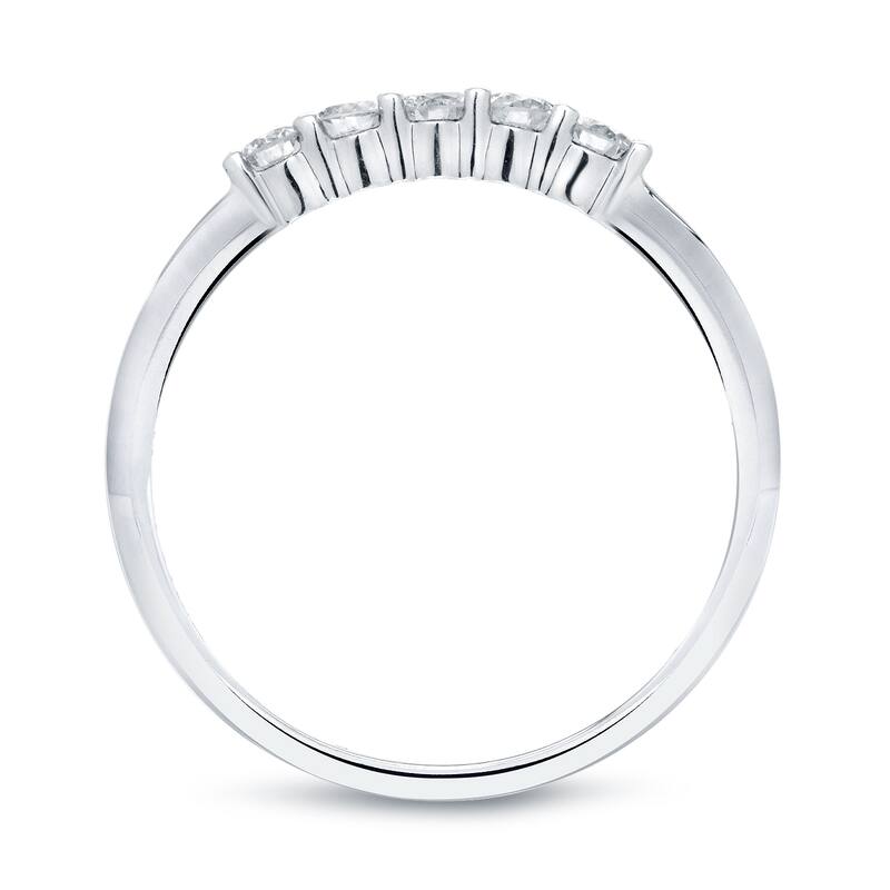 Auriya 14k Gold 1/4ctw 5-Stone Diamond Wedding Band