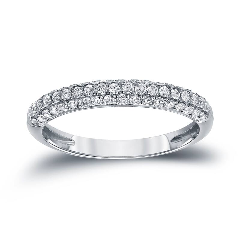 Auriya 14k Gold 1/2ctw Round Diamond Wedding Anniversary Band