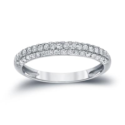 Auriya 14k Gold 1/2ctw Round Diamond Wedding Anniversary Band
