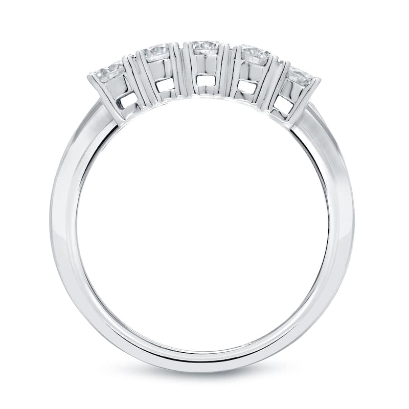 Auriya 14k Gold 3/4ctw Contoured Round Diamond Wedding Band