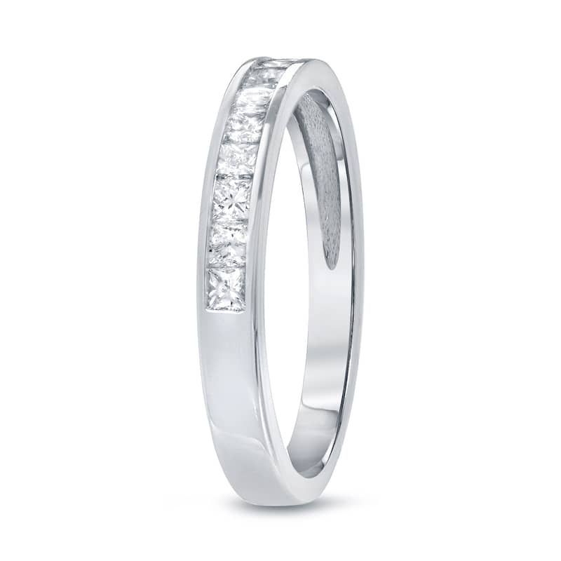 Auriya 14k Gold 1/2ctw Princess-Cut Diamond Wedding Band Channel-set