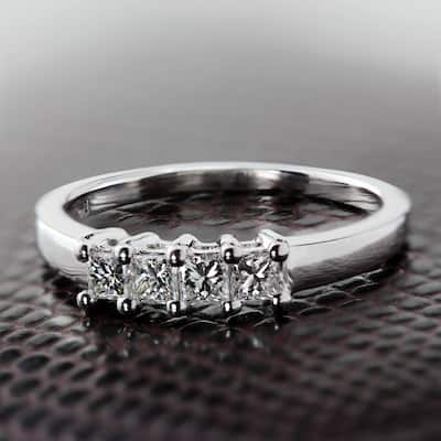 Auriya 2/5ctw 4-Stone Princess-Cut Diamond Wedding Band 14k Gold