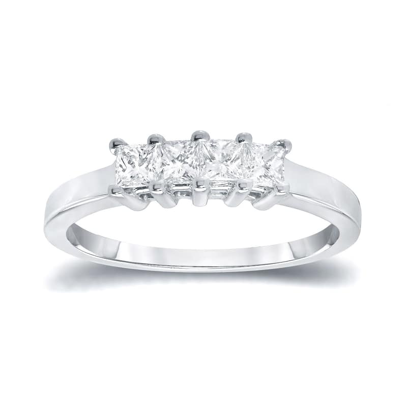 Auriya 2/5ctw 4-Stone Princess-Cut Diamond Wedding Band 14k Gold
