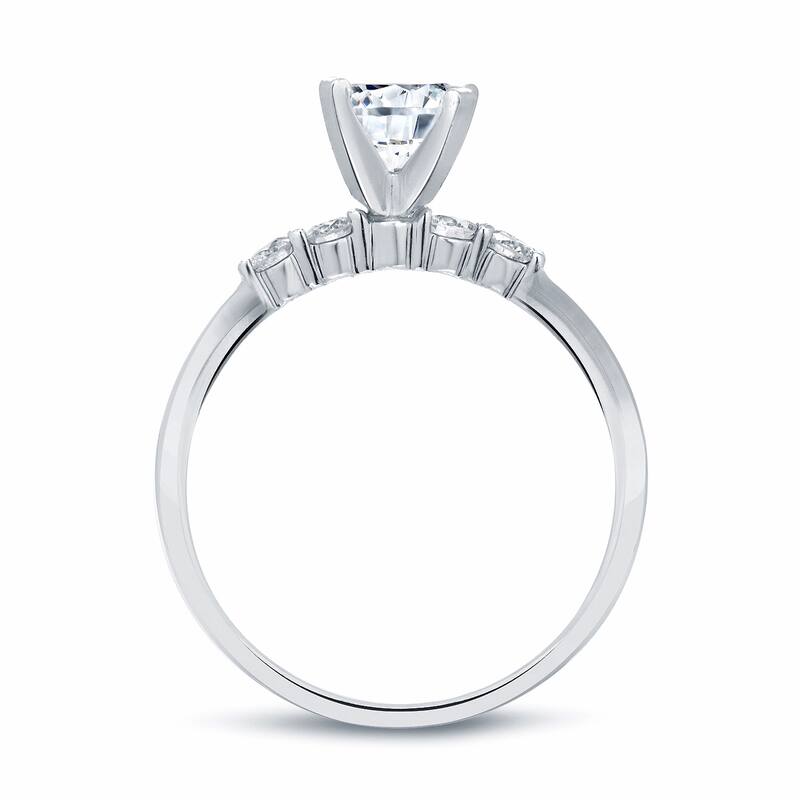 Auriya 14k Gold 1 carat TW Round 5-stone Diamond Engagement Ring Set