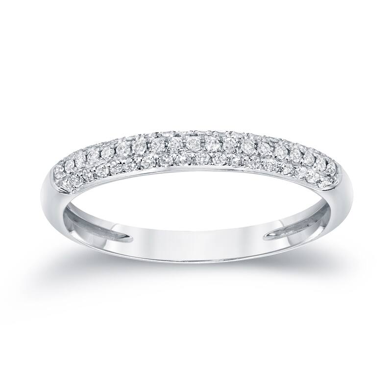 Auriya 14k Gold 1/4ctw Round Diamond Wedding Anniversary Band