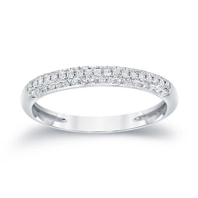 Auriya 14k Gold 1/4ctw Round Diamond Wedding Anniversary Band