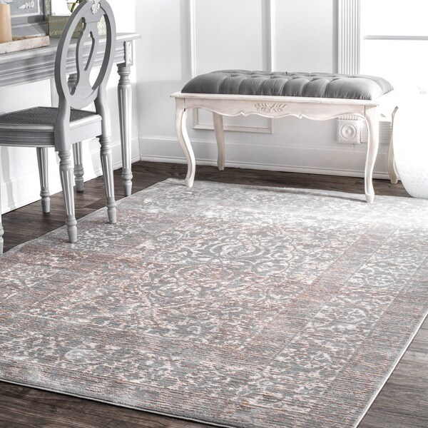 Shop nuLOOM Traditional Vintage Persian Border Grey Rug 7'10 x 10'10