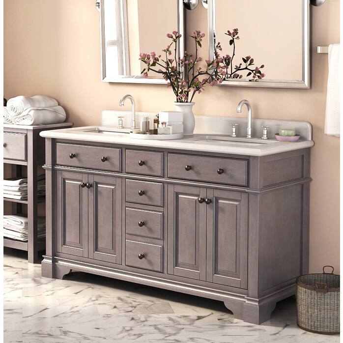 Casanova 60-inch Double Sink Vanity with Backsplash
