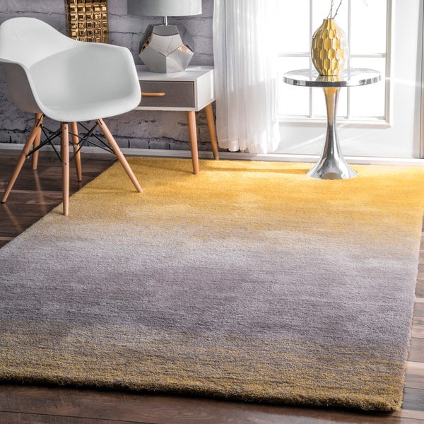 Clay Alder Home Hillsboro Handmade Soft And Plush Ombre Clay Alder Home Hillsboro Handmade Soft And Plush Ombre Yellow Rug 9 X27