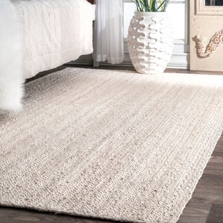 Braided 7x9 10x14 Rugs For Less Havenside Home Coopers Handmade Eco Natural Fiber Braided Reversible Jute White Area Rug 9