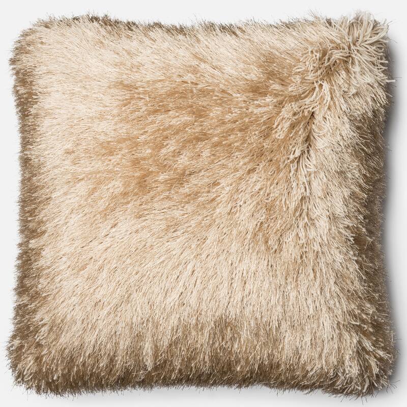 Luxe Solid Shag 22-inch Throw Pillow or Pillow Cover