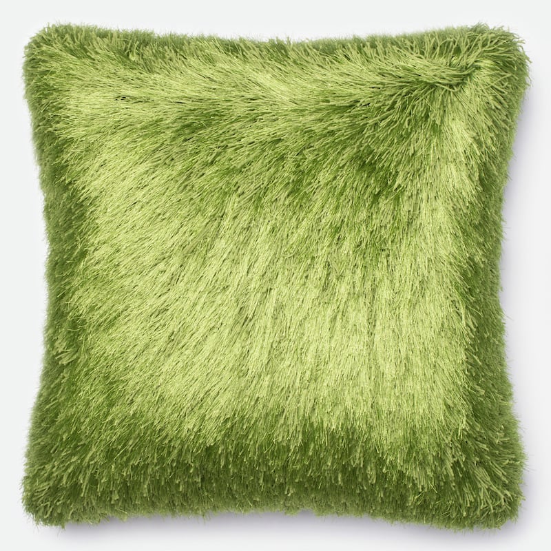 Luxe Solid Shag 22-inch Throw Pillow or Pillow Cover - Pillow Covers - N/A - Green
