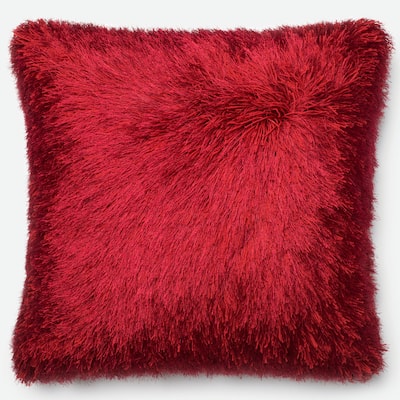 Luxe Solid Shag 22-inch Throw Pillow or Pillow Cover