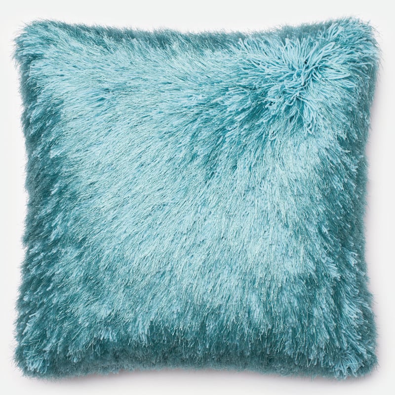 Luxe Solid Shag 22-inch Throw Pillow or Pillow Cover