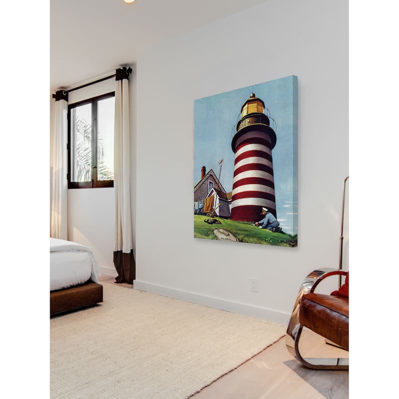 Marmont Hill - Lighthouse Keeper by Stevan Dohanos Painting Print on Canvas - Multi-Color