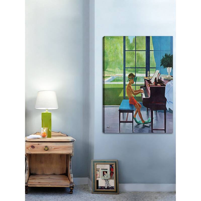 Marmont Hill - Poolside Piano Practice by George Hughes Painting Print on Canvas