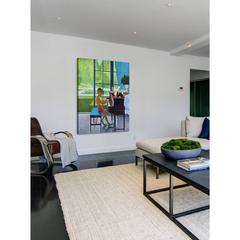 Marmont Hill - Poolside Piano Practice by George Hughes Painting Print on Canvas