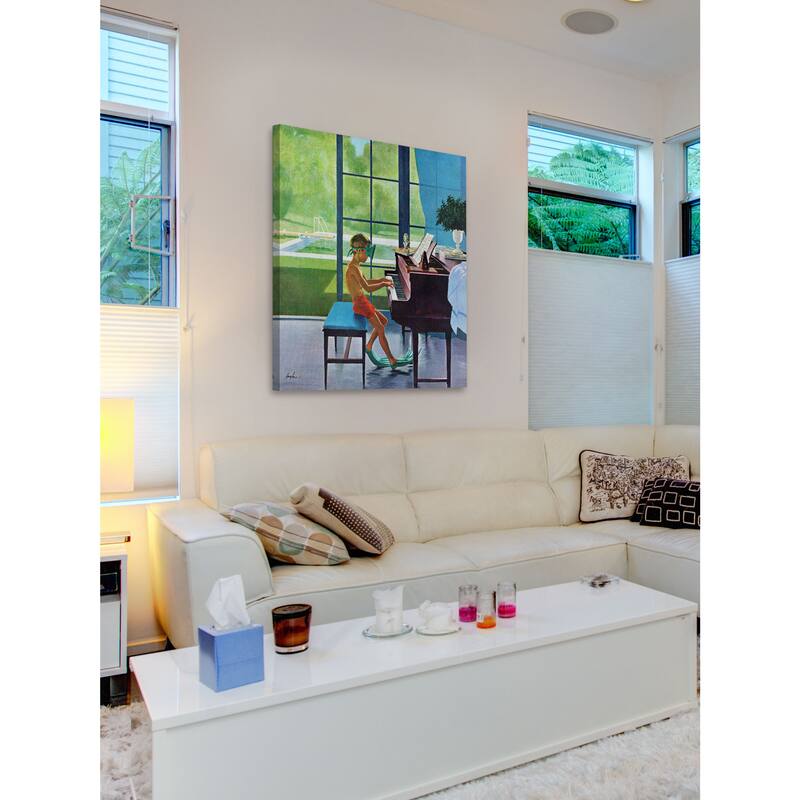 Marmont Hill - Poolside Piano Practice by George Hughes Painting Print on Canvas